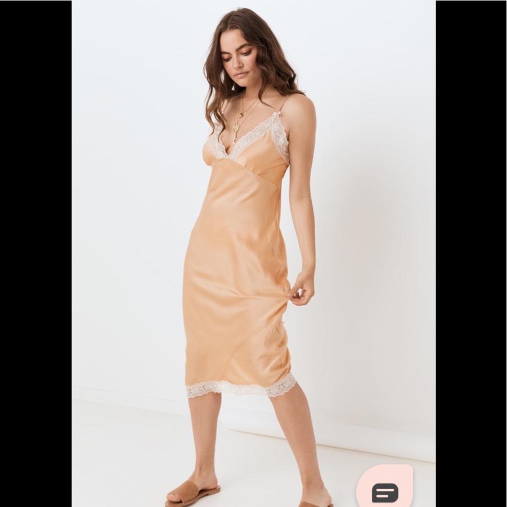 Spell Wild Love Silk Peach Slip Dress medium NWT - Picture 4 of 15